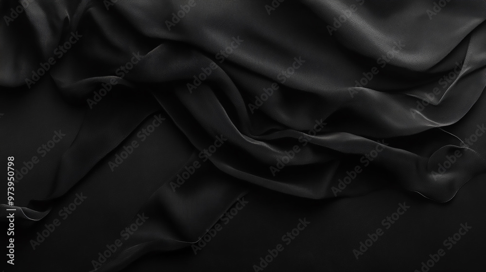 Wall mural Black silk texture surface decorative background scene