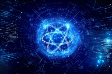 Abstract representation of atomic structure and data.