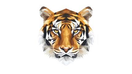 Fototapeta premium A Low-Poly Tiger Head Portrait