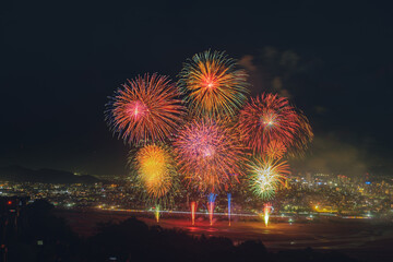fireworks in the city