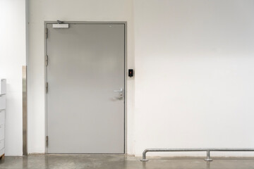 Secure Gray Metal Door with Keycard Access