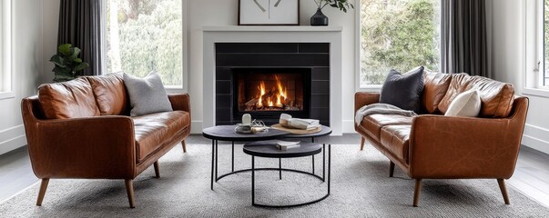 Brown Leather and Mid-Century Design