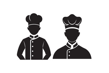 Chef hat silhouette vector illustration, Chef hat silhouette vector