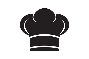 Chef hat silhouette vector illustration, Chef hat silhouette vector