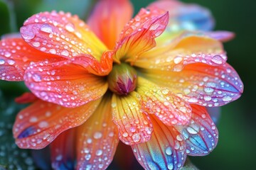 Fototapeta premium Closeup of a Vibrant Flower with Dew Drops
