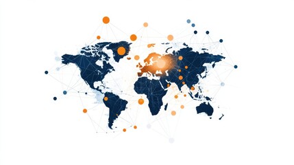 Fototapeta premium Detailed World Map Showing Continents Countries Borders and Connections