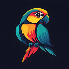 Fototapeta premium Vibrant Macaw Majesty: A colorful parrot illustration with a bold design