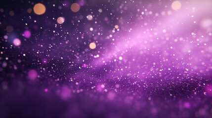 Obraz premium Abstract purple particles and dots flowing on purple background, dancing