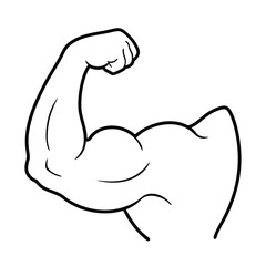 Obraz premium Strong Biceps Vector Health and Fitness Symbol.