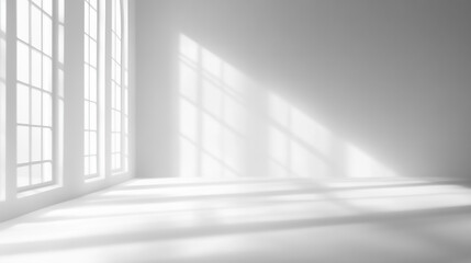 Fototapeta premium white empty room with window and sunlight 
