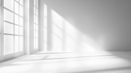 Obraz premium Background material in a white room with a window