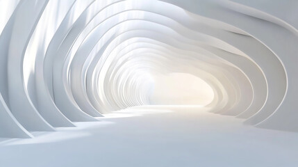 Obraz premium Futuristic Organic Tunnel with Soft Lighting and Smooth,