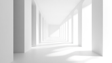 Obraz premium Empty modern white room with abundant natural light abstract architectural background 