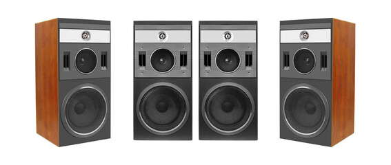 Music and sound - Four Three way speakers enclosure. Isolated