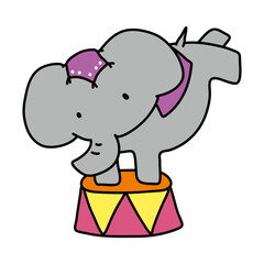 サーカスで逆立ちするゾウ