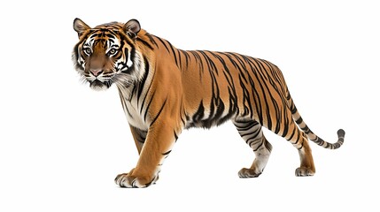 Obraz premium Majestic Sumatran Tiger - Endangered Species Portrait with Sharp Focus | Clear-Lit Jungle Beauty Captured with Sony Alpha A7 III