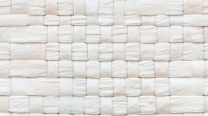 Woven linen fabric texture in soft white, featuring a subtle grid-like weave. Ideal for natural backgrounds, textile designs, and interior decor projects.