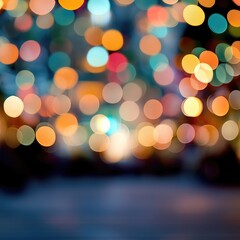 Fototapeta premium Blurred Christmas lights background with festive holiday bokeh and ornaments