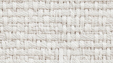 Woven linen fabric texture in soft white, featuring a subtle grid-like weave. Ideal for natural backgrounds, textile designs, and interior decor projects.