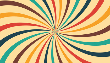 Vintage rainbow background. summer and carnival background. old retro perspective lines background. vintage colourful stripes wallpaper