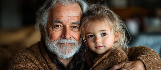 Generative AI, Grandfather and Granddaughter United by Love