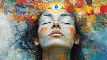 Third Eye activation, symbol of spirituality, spiritual awakening, mindfulness, meditation and healing