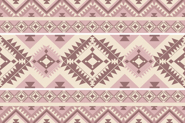 Obraz premium Brown and yellow geometric patterns that are traditional, ethnic, Navajo, or Native American Indian. designs for clothing, curtains, carpets, sarongs, Hmong, and fabric edges.