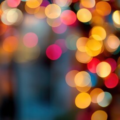 Obraz premium Blurred Christmas lights background with festive holiday bokeh and ornaments