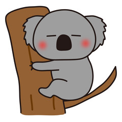 Fototapeta premium 木に座って寝ているコアラ