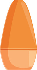 Orange plastic bottle for shampoo or liquid soap, isolated on white background