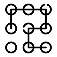 pattern lock Line Icon