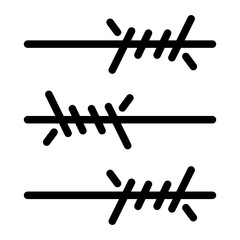 barbed wire Line Icon