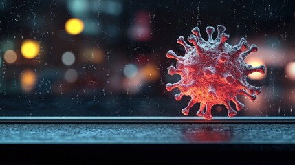 Orange Virus near Window