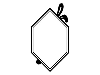 Easter Rabbit Frame Line Art Illustration