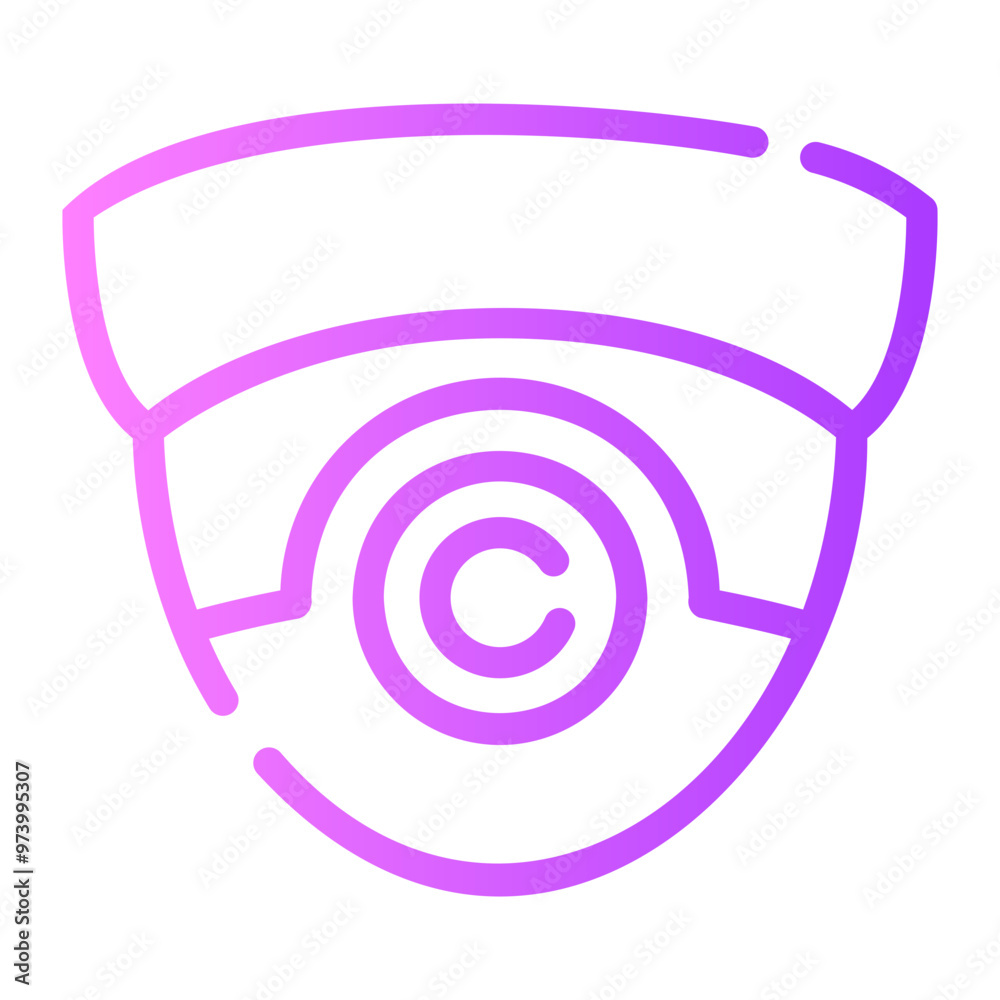 Wall mural cctv line gradient icon