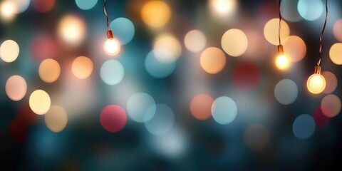 Fototapeta premium Blurred Christmas lights background with festive holiday bokeh and ornaments 
