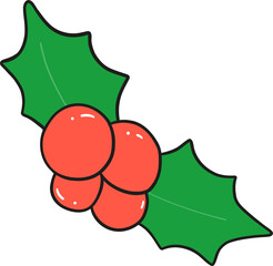 Christmas retro flat design elements featuring festive holiday decorations in cute and vintage styles for creating seasonal artwork.