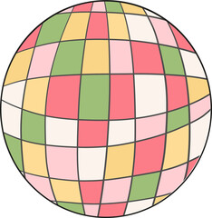 Christmas retro flat design elements featuring festive holiday decorations in cute and vintage styles for creating seasonal artwork.