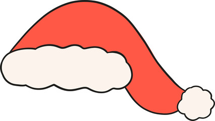 Christmas retro flat design elements featuring festive holiday decorations in cute and vintage styles for creating seasonal artwork.