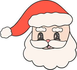 Christmas retro flat design elements featuring festive holiday decorations in cute and vintage styles for creating seasonal artwork.