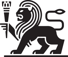 Body of a lion and the head human vector image