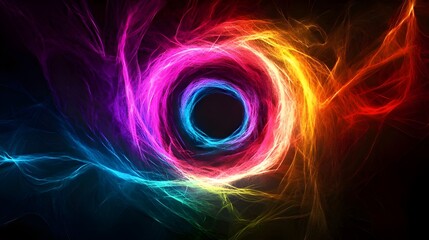 Abstract Rainbow Vortex Background.
