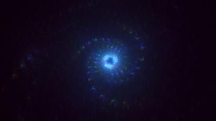 Fototapeta premium 3D rendering abstract blue technology fractal background. Its not AI Generatd illustration.