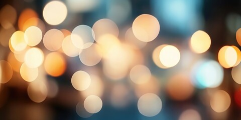 Obraz premium Blurred Christmas lights background with festive holiday bokeh and ornaments
