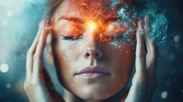 Third Eye activation, symbol of spirituality, spiritual awakening, mindfulness, meditation and healing