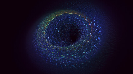 3D manual rendering abstract blue fractal light background. Its not AI Generatd illustration.