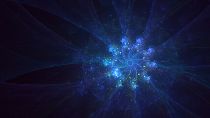 3D manual rendering abstract fractal light background. Its not AI Generatd illustration.