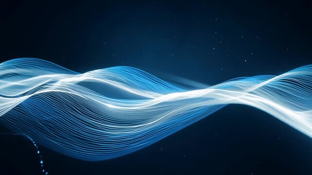Neon blue light dances on the waves, guiding technology further into the horizon of the future.