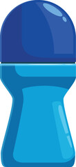 Blue deodorant roll on bottle, providing effective protection against perspiration and unpleasant body odor