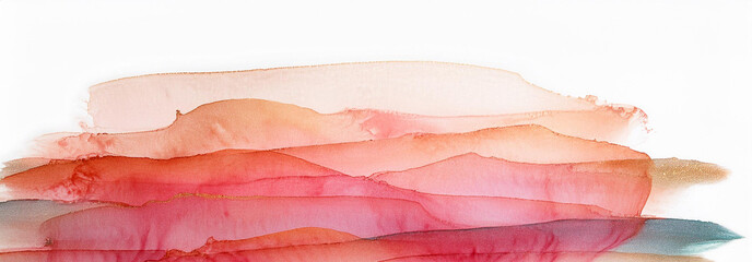 Baner akwarela, w kolorze koralowym trendy 2025 , dekoracja tapeta, tło dla projektu generative ai 